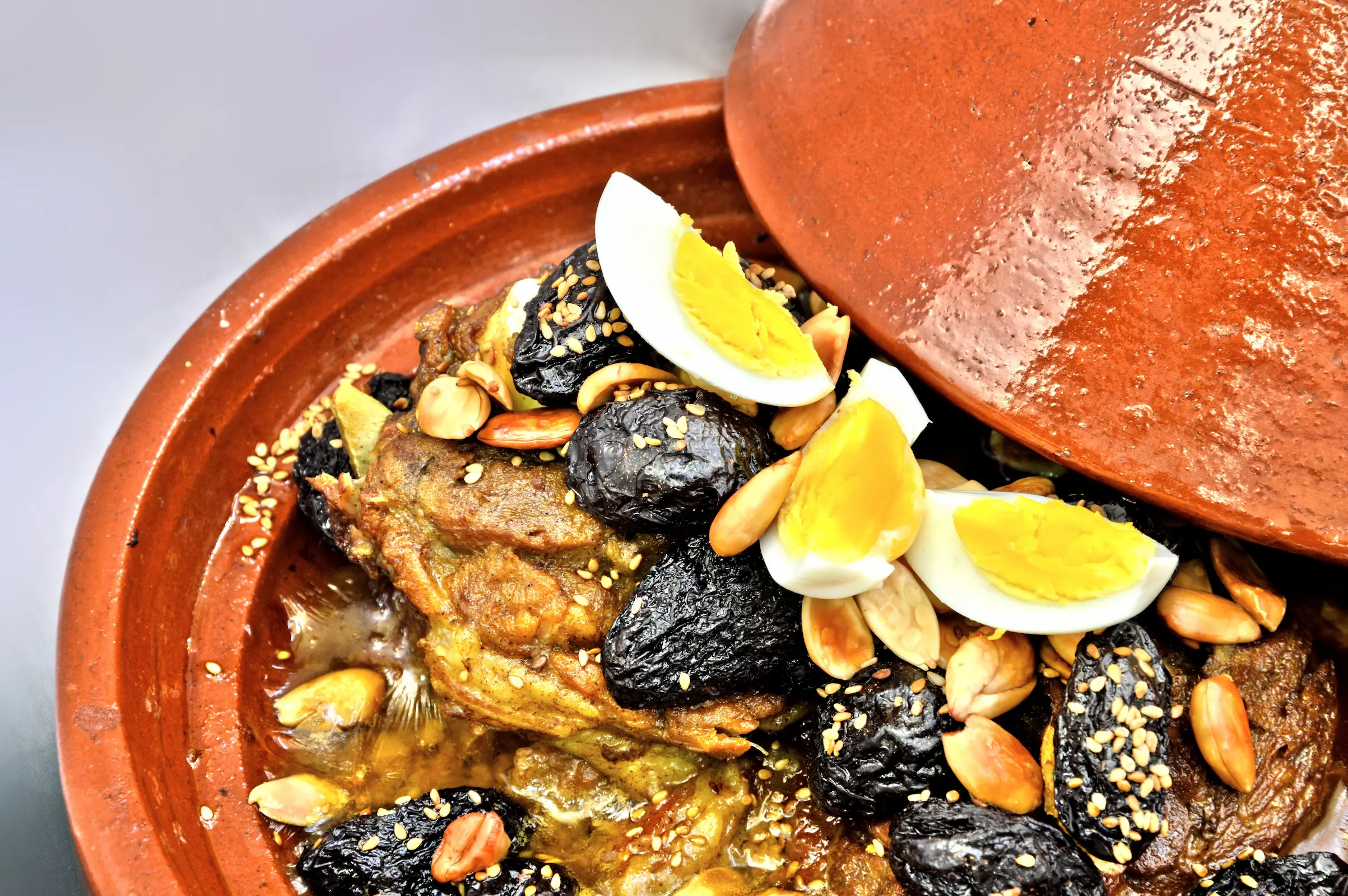 Chicken tagine at a local restaurant, a cheap meal that keeps your Morocco trip cost down