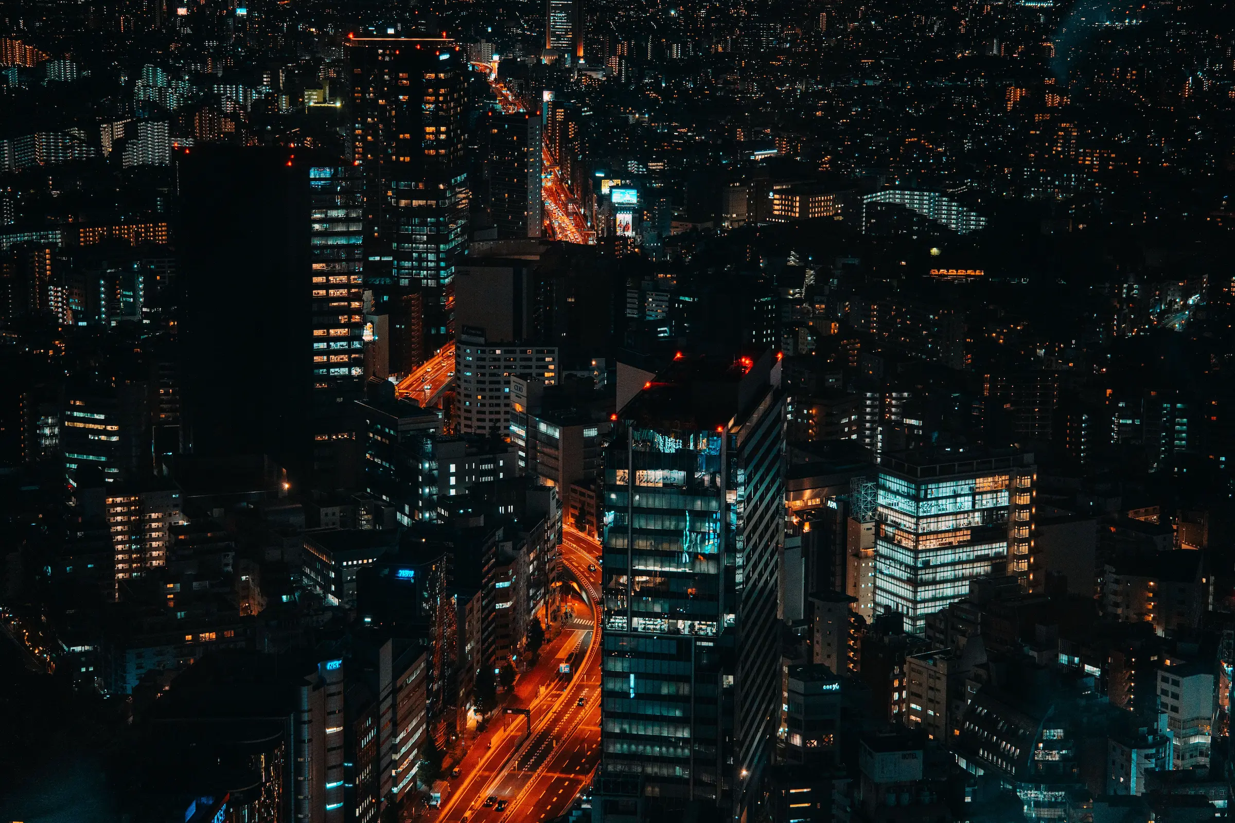Tokyo skyline at night from a free observation deck, a classic view for Tokyo on a budget